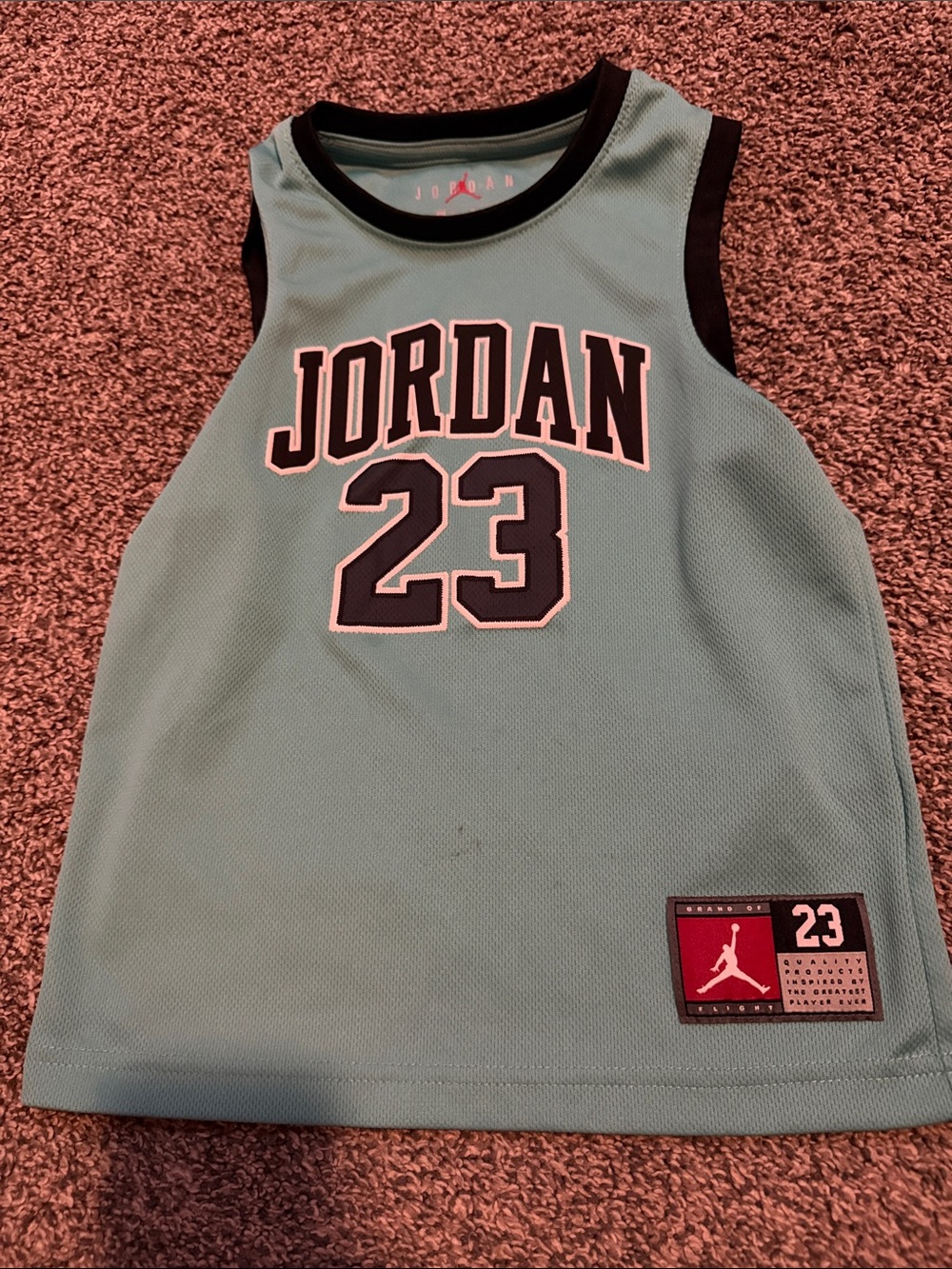 Jordan Kids Sleeveless Jersey Tank Top - Teal with Black Trim